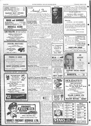 Saanich Peninsula And Gulf Islands Review Wed, August 5, 1953 (Page 2)