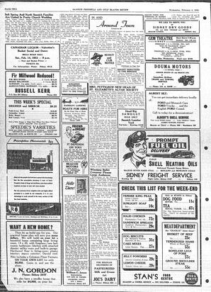 Saanich Peninsula And Gulf Islands Review Wed, February 4, 1953 (Page 2)
