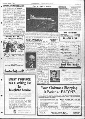 Saanich Peninsula And Gulf Islands Review Wed, December 3, 1952 (Page 7)