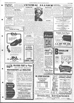 Saanich Peninsula And Gulf Islands Review Wed, September 24, 1952 (Page 3)