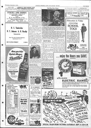 Saanich Peninsula And Gulf Islands Review Wed, September 3, 1952 (Page 7)