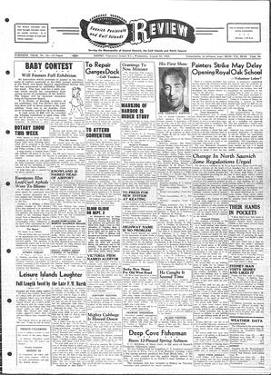 Saanich Peninsula And Gulf Islands Review Wed, August 20, 1952 (Page 1)