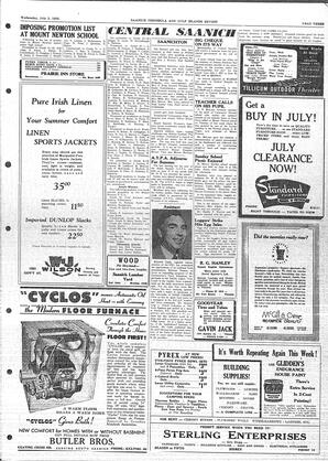 Saanich Peninsula And Gulf Islands Review Wed, July 2, 1952 (Page 3)