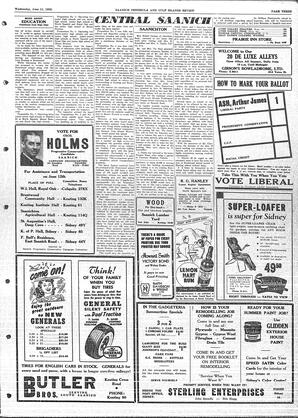 Saanich Peninsula And Gulf Islands Review Wed, June 11, 1952 (Page 3)