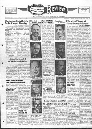 Saanich Peninsula And Gulf Islands Review Wed, June 11, 1952 (Page 1)