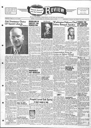 Saanich Peninsula And Gulf Islands Review Wed, March 19, 1952 (Page 1)