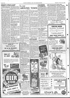 Saanich Peninsula And Gulf Islands Review Wed, February 20, 1952 (Page 2)