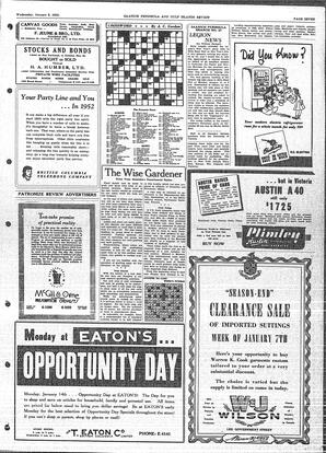 Saanich Peninsula And Gulf Islands Review Wed, January 9, 1952 (Page 7)