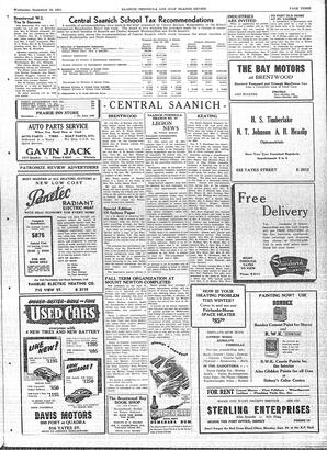 Saanich Peninsula And Gulf Islands Review Wed, September 19, 1951 (Page 3)
