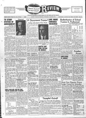 Saanich Peninsula And Gulf Islands Review Wed, August 22, 1951 (Page 1)