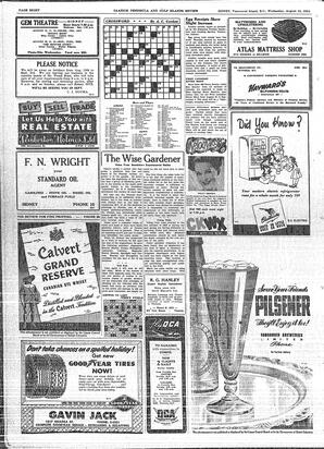 Saanich Peninsula And Gulf Islands Review Wed, August 15, 1951 (Page 8)