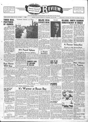 Saanich Peninsula And Gulf Islands Review Wed, July 25, 1951 (Page 1)