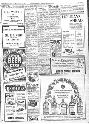 Saanich Peninsula And Gulf Islands Review Wed, June 6, 1951 (Page 9)