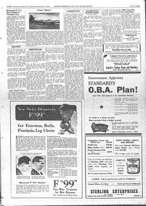 Saanich Peninsula And Gulf Islands Review Wed, November 8, 1950 (Page 3)