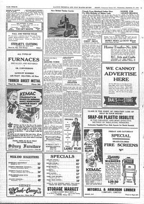 Saanich Peninsula And Gulf Islands Review Wed, September 27, 1950 (Page 12)