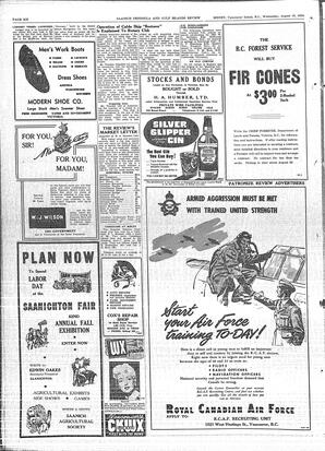 Saanich Peninsula And Gulf Islands Review Wed, August 16, 1950 (Page 6)