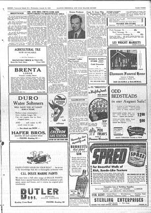 Saanich Peninsula And Gulf Islands Review Wed, August 16, 1950 (Page 3)