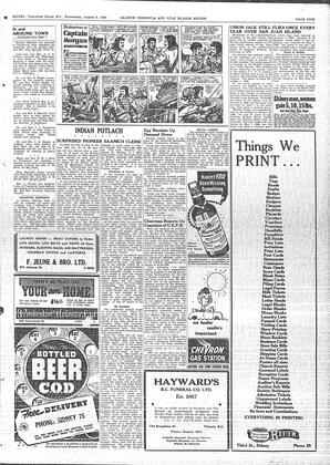 Saanich Peninsula And Gulf Islands Review Wed, August 9, 1950 (Page 9)