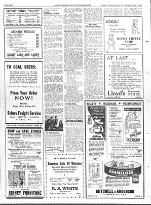 Saanich Peninsula And Gulf Islands Review Wed, July 7, 1948 (Page 8)