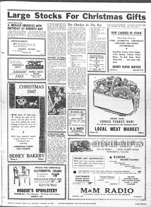 Saanich Peninsula And Gulf Islands Review Wed, December 10, 1947 (Page 11)