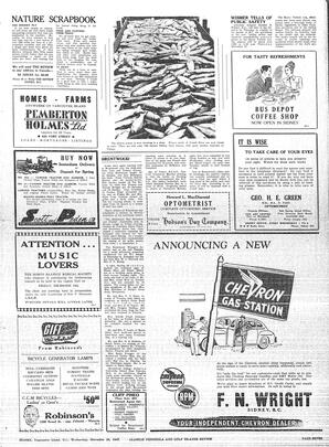 Saanich Peninsula And Gulf Islands Review Wed, November 26, 1947 (Page 7)