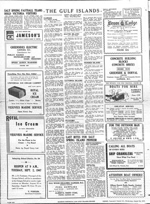 Saanich Peninsula And Gulf Islands Review Wed, August 20, 1947 (Page 6)