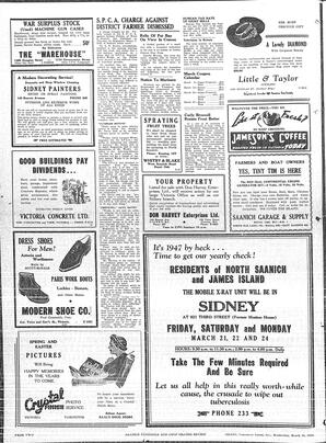 Saanich Peninsula And Gulf Islands Review Wed, March 19, 1947 (Page 2)
