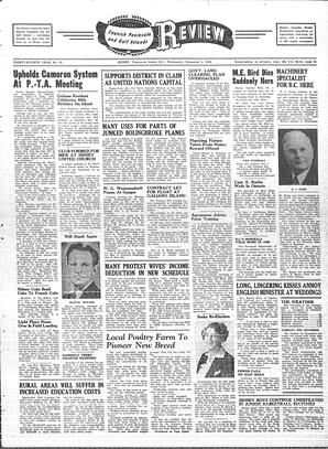 Saanich Peninsula And Gulf Islands Review Wed, December 4, 1946 (Page 1)