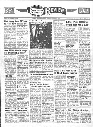 Saanich Peninsula And Gulf Islands Review Wed, September 18, 1946 (Page 1)