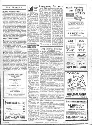 Saanich Peninsula And Gulf Islands Review Wed, May 15, 1946 (Page 4)