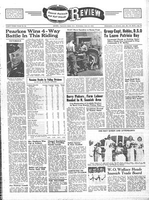 Saanich Peninsula And Gulf Islands Review Wed, June 13, 1945 (Page 1)