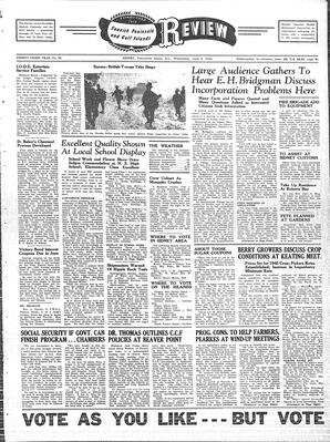 Saanich Peninsula And Gulf Islands Review Wed, June 6, 1945 (Page 1)