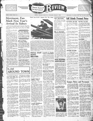 Saanich Peninsula And Gulf Islands Review Wed, January 3, 1945 (Page 1)