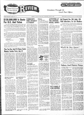 Saanich Peninsula And Gulf Islands Review Wed, April 5, 1944 (Page 1)