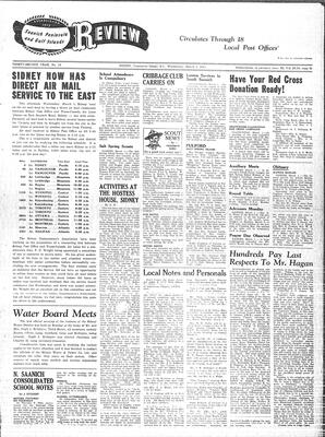 Saanich Peninsula And Gulf Islands Review Wed, March 1, 1944 (Page 1)