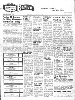 Saanich Peninsula And Gulf Islands Review Wed, February 16, 1944 (Page 1)