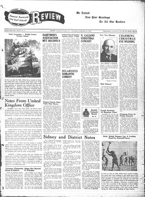 Saanich Peninsula And Gulf Islands Review Wed, December 29, 1943 (Page 1)