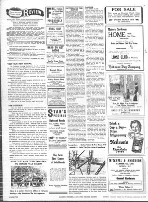 Saanich Peninsula And Gulf Islands Review Wed, September 22, 1943 (Page 2)