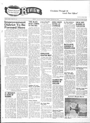 Saanich Peninsula And Gulf Islands Review Wed, September 22, 1943 (Page 1)