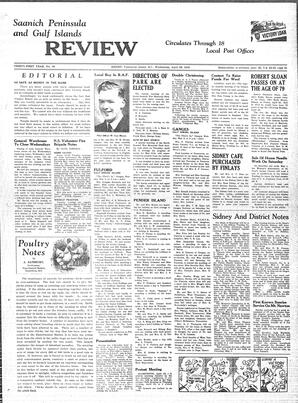 Saanich Peninsula And Gulf Islands Review Wed, April 28, 1943 (Page 1)