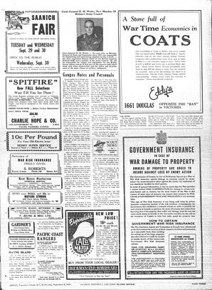 Saanich Peninsula And Gulf Islands Review Wed, September 9, 1942 (Page 3)