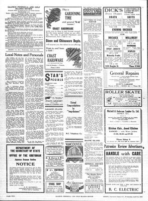 Saanich Peninsula And Gulf Islands Review Wed, April 15, 1942 (Page 2)
