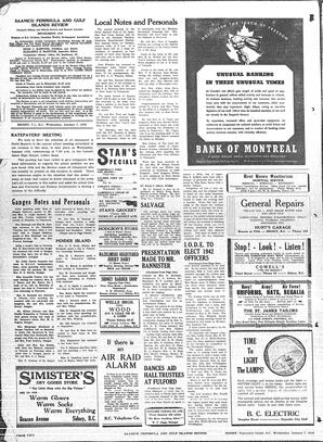 Saanich Peninsula And Gulf Islands Review Sun, January 4, 1942 (Page 2)