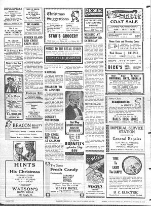 Saanich Peninsula And Gulf Islands Review Wed, December 10, 1941 (Page 2)