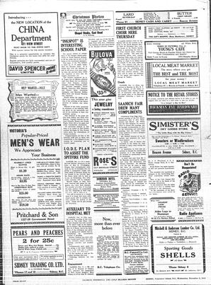 Saanich Peninsula And Gulf Islands Review Wed, December 3, 1941 (Page 8)