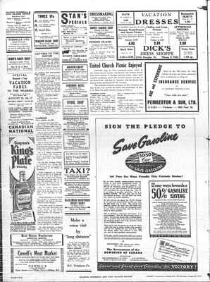 Saanich Peninsula And Gulf Islands Review Wed, August 6, 1941 (Page 2)
