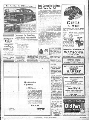 Saanich Peninsula And Gulf Islands Review Wed, November 27, 1940 (Page 3)