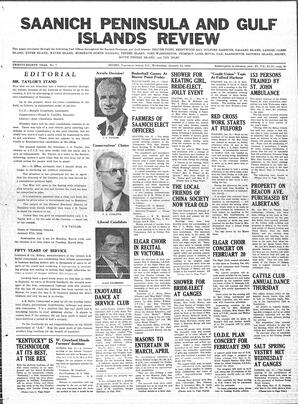 Saanich Peninsula And Gulf Islands Review Thu, October 31, 1940 (Page 1)