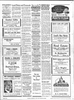 Saanich Peninsula And Gulf Islands Review Wed, March 20, 1940 (Page 2)