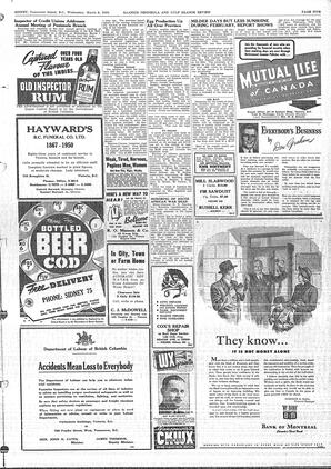Saanich Peninsula And Gulf Islands Review Wed, March 8, 1950 (Page 5)